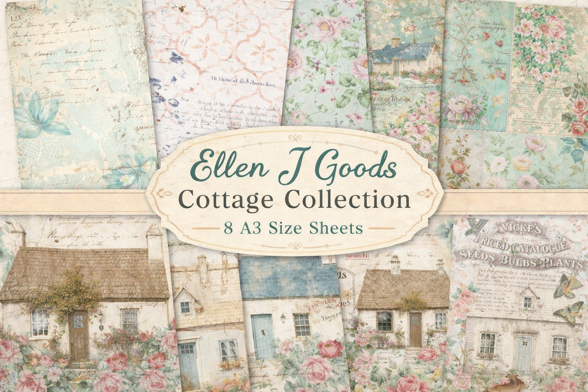 Ellen J Goods Cottages 2026 Complete A3 Collection for Retailers (8 designs, 6 each A3)