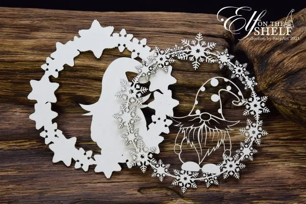 Mischievous Gnomes - Layered Wreath with an Elf