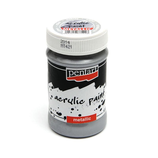 Acrylic paint metallic 100 ml silver