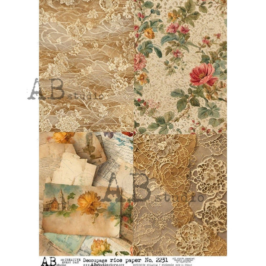 AB Studios Stained Tapestry Four Pack A4 Rice Paper