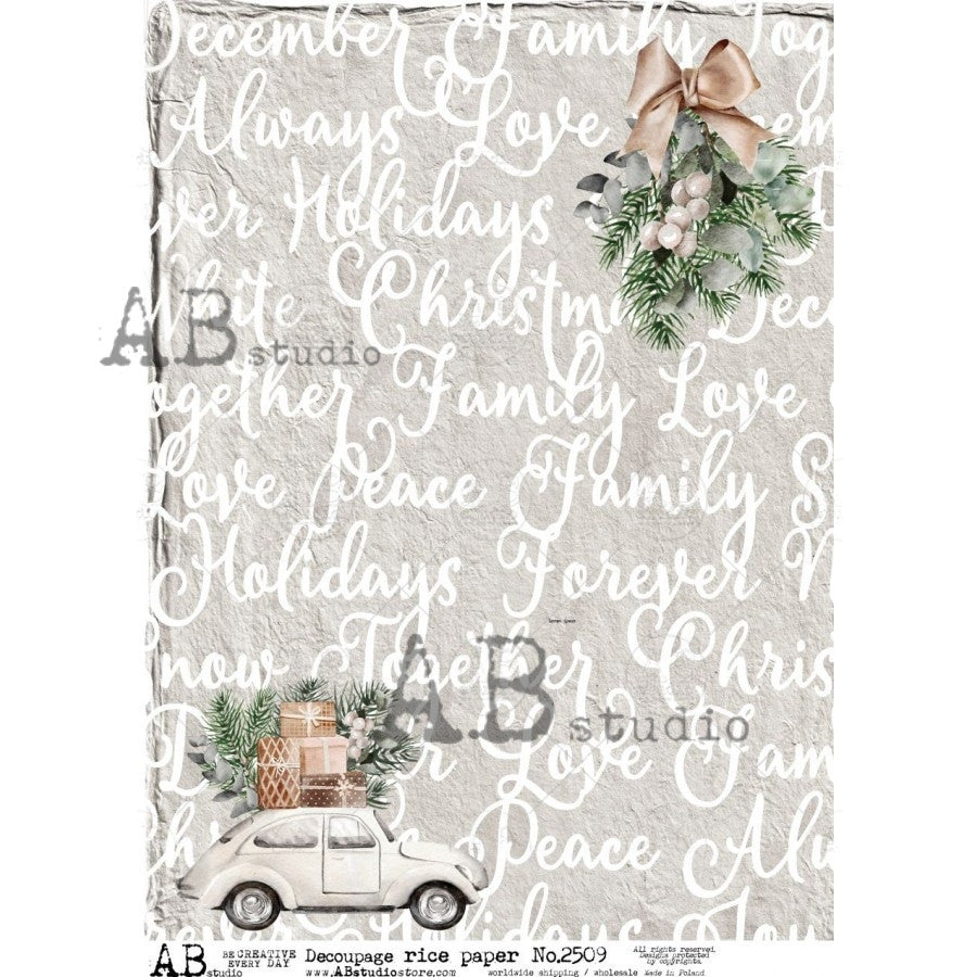 AB Studios Christmas Script A4 Rice Paper