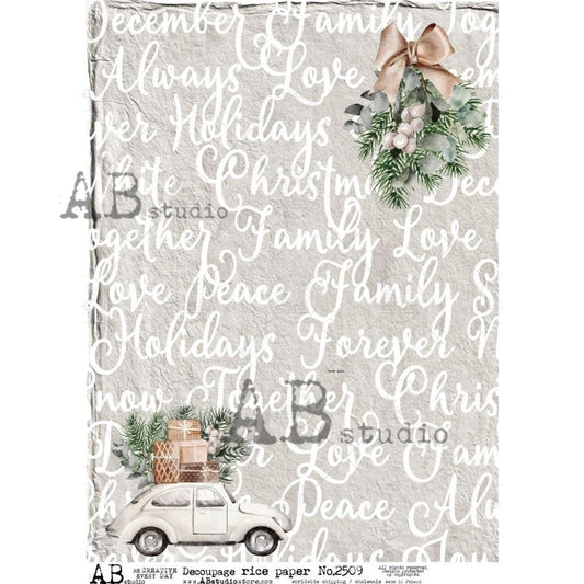 AB Studios Christmas Script A4 Rice Paper