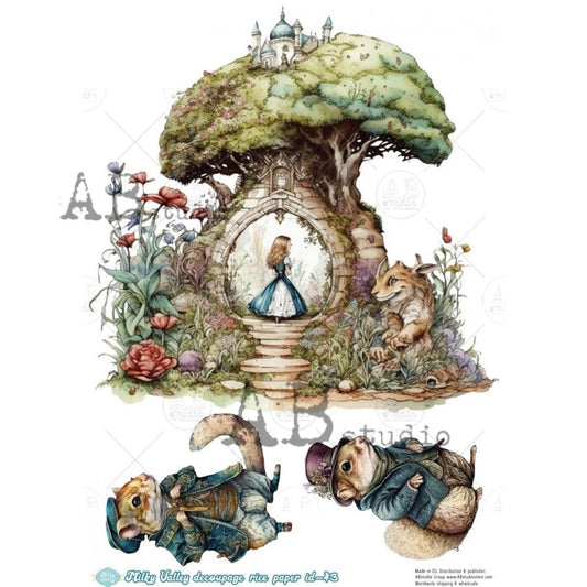 AB Studios Alice in Wonderland Tree House A4 Rice Paper