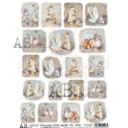 AB Studios 19 Mini Easter Scenes A4 Rice Paper