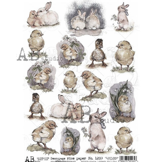 AB Studios Easter Watercolor Singles A4 Rice Paper