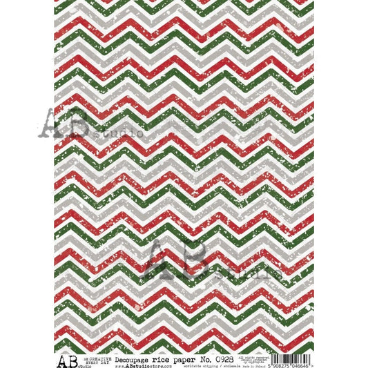AB Studios Christmas Chevron Rice Paper A4 0928