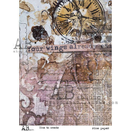 AB Studios Rice Paper A4 Time to Create